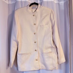 Vintage Catalina Cream Jacket Blazer Size 16 Classic Tailored